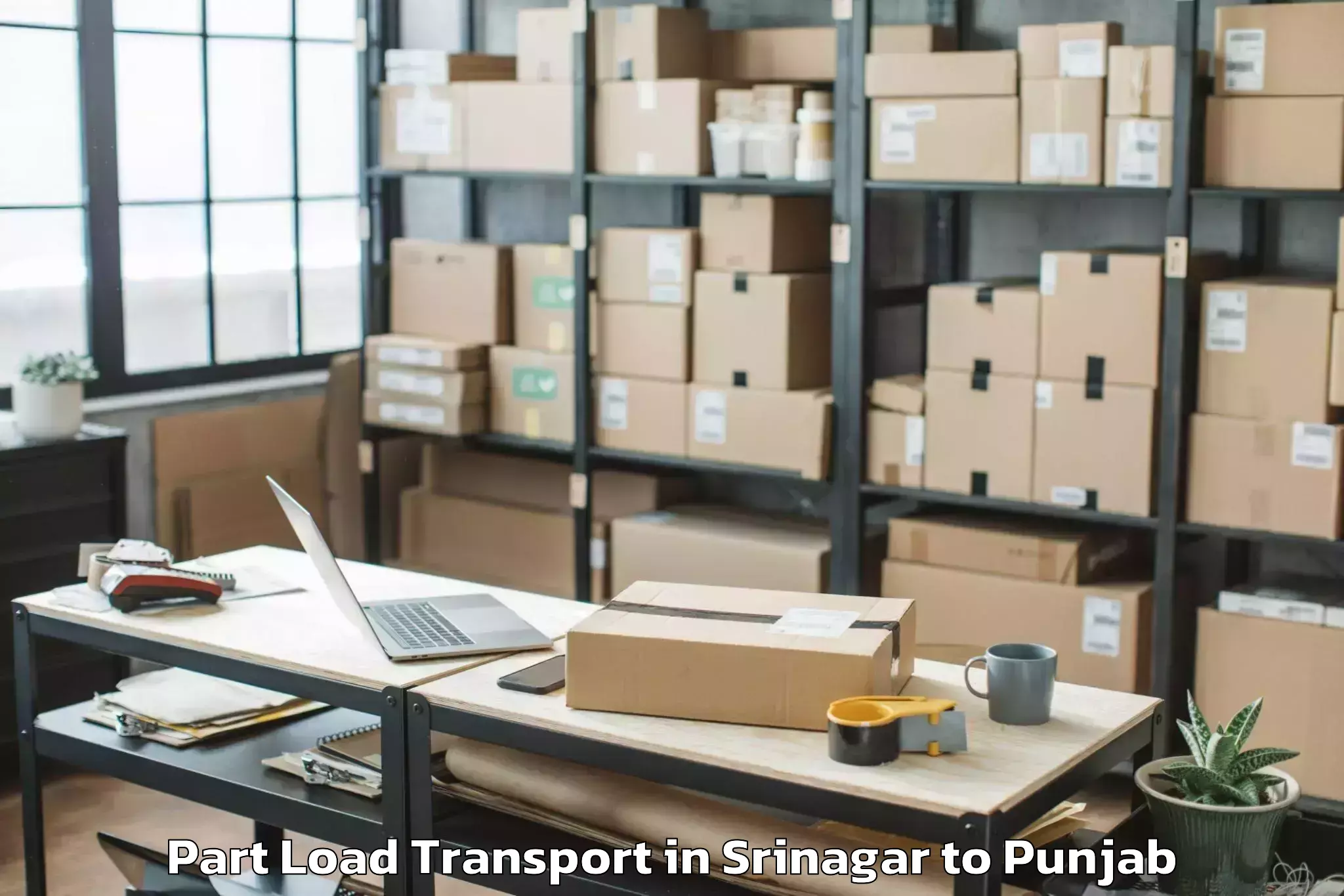 Srinagar to Pathankot Airport Ixp Part Load Transport Booking